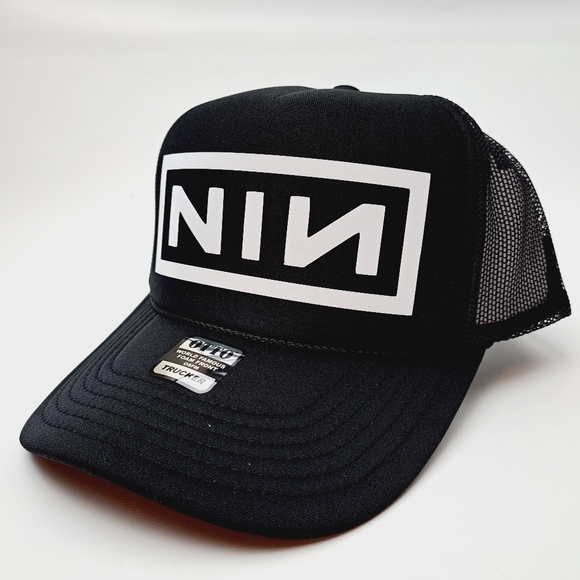Nine Inch Nails Foam Trucker Mesh Snapback Cap Hat Black new - Picture 2 of 4